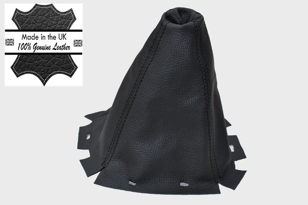 BLACK STITCH MANUAL LEATHER GEAR GAITER FITS NISSAN NAVARA D40 PATHFINDER R51