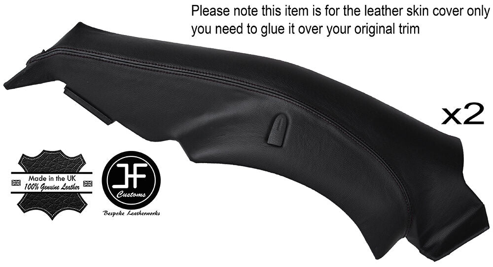 BLACK STITCH 2X LOWER C PILLAR LEATHER COVERS FITS VW GOLF MK4 JETTA 98-05 5DR