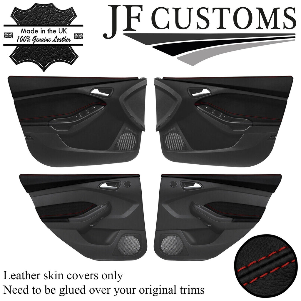 D RED STITCH 4X DOOR TRIM + CAPPING COVERS FOR FORD FOCUS MK3 11-14 5DR JF1