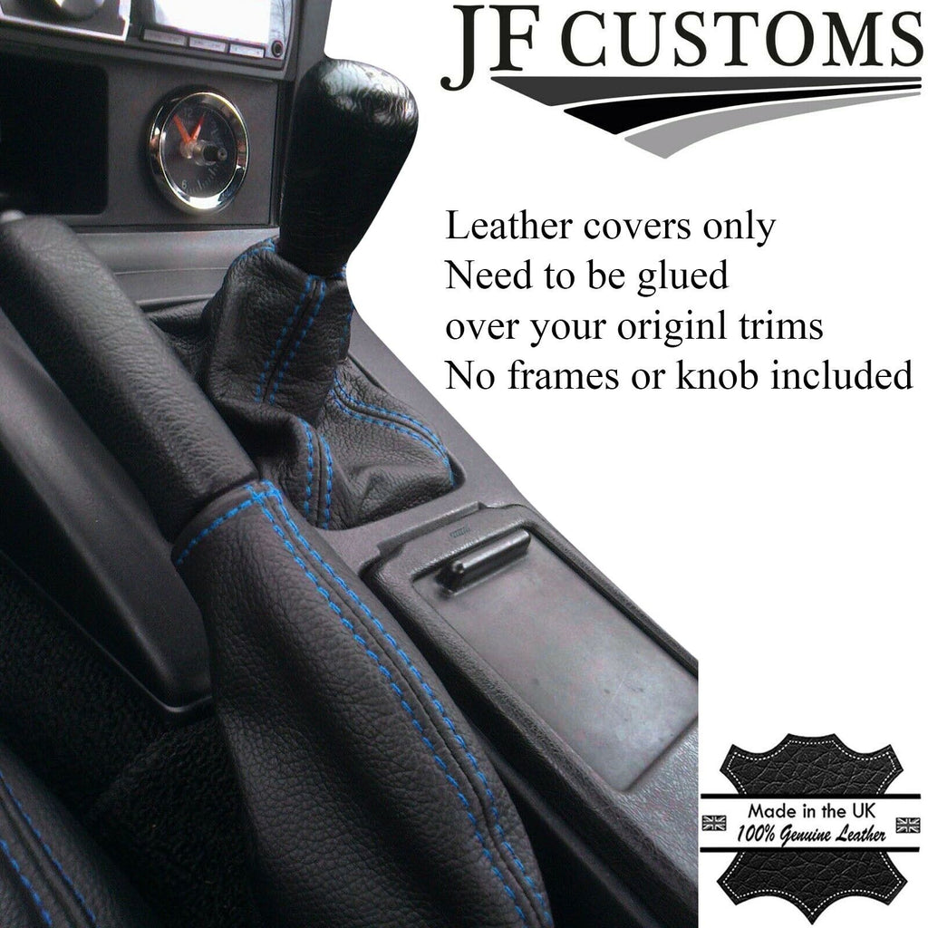 BLUE STITCH LEATHER GEAR & HANDBRAKE SET FITS MAZDA MX5 MIATA EUNOS MK1 89-97