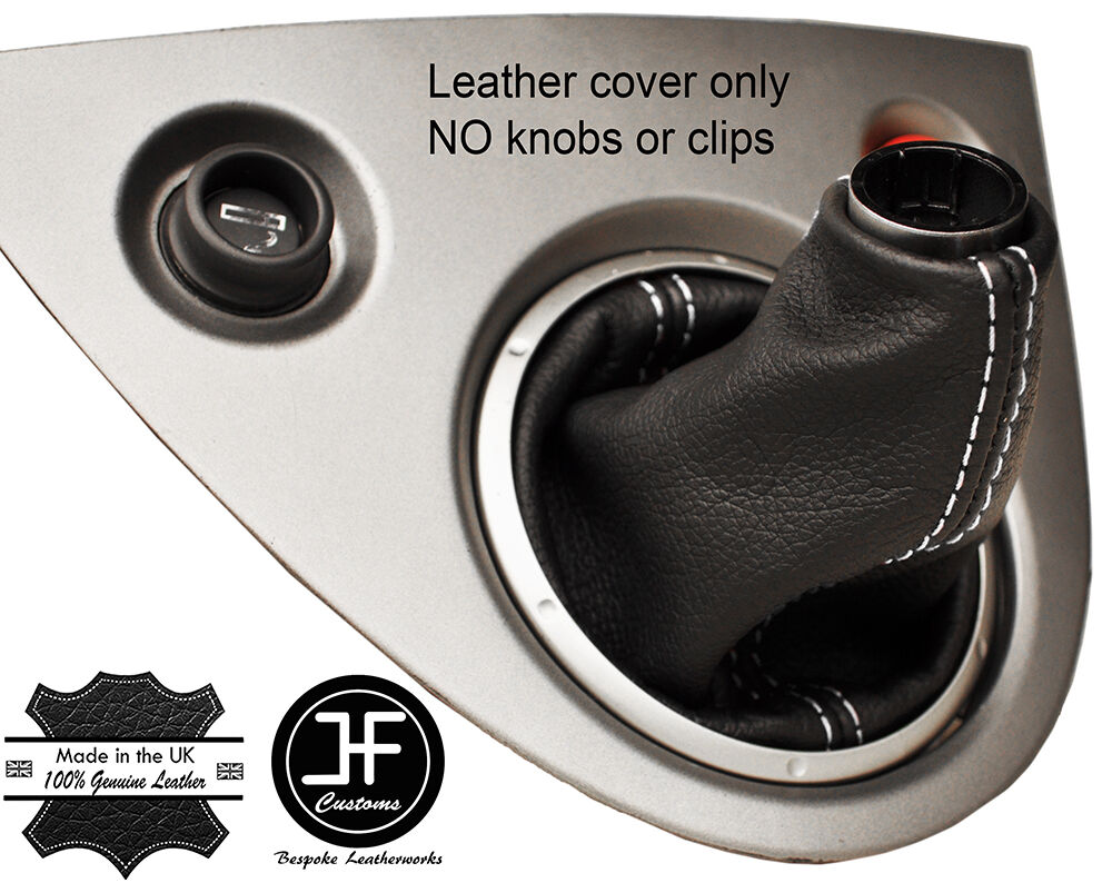 WHITE 2 STITCHING GENUINE LEATHER GEAR GAITER FOR HONDA CIVIC TYPE R EP3 01-05