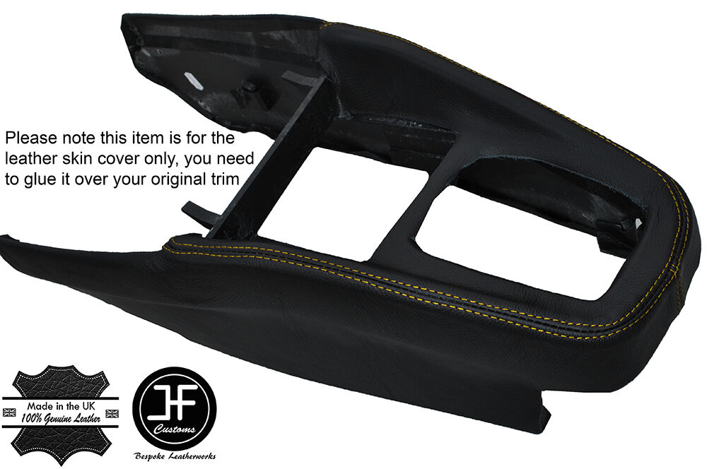 YELLOW STICH CONSOLE GEAR SURROUND LEATHER COVER FITS VW GOLF MK4 IV JETTA 98-05