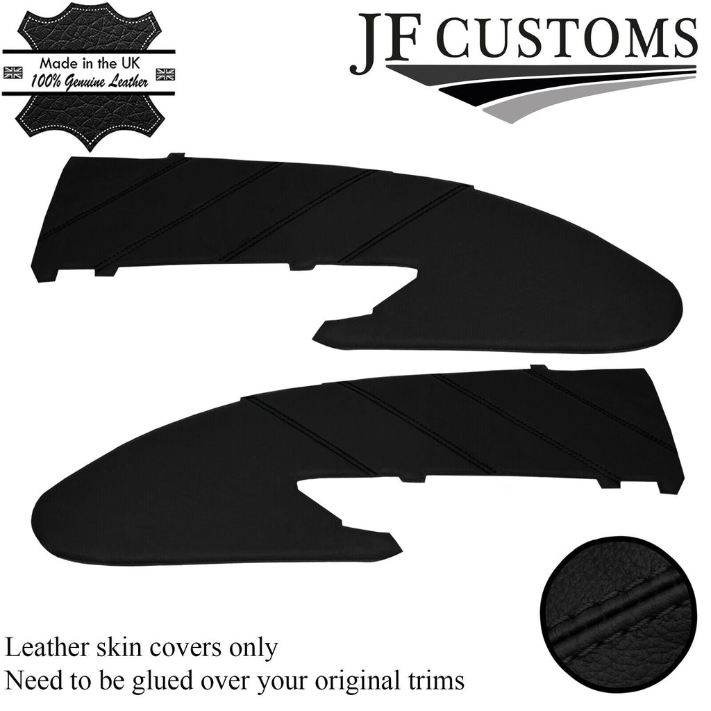 BLACK STITCH LEATHER 2X FRONT DOOR CARD TRIM COVER FOR HONDA ACURA TL 04-08 JF2