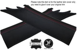 RED STITCH 2X A POST PILLAR LEATHER COVERS FITS CHEVROLET CAMARO 2010-2015