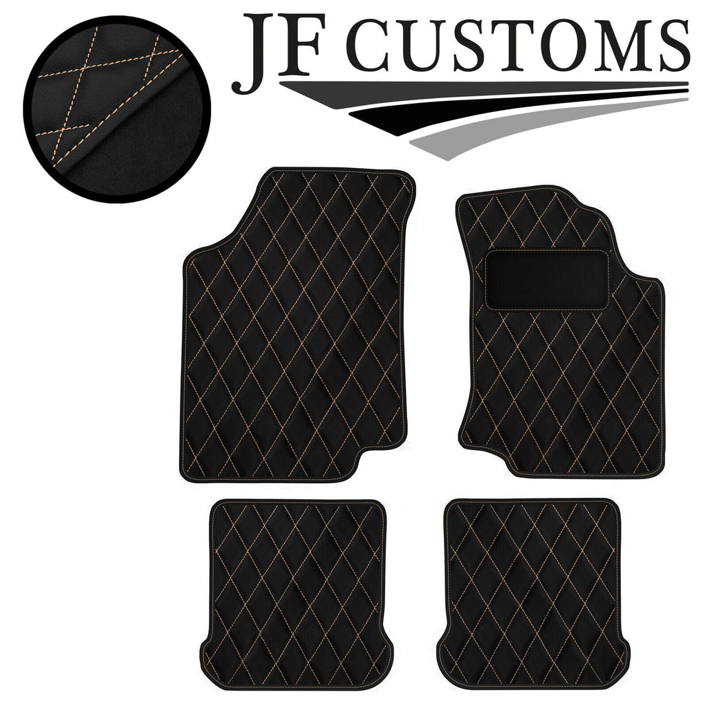 CREAM DIAMOND STITCH VINYL 4X TAILORED FLOOR CARPETS FOR GOLF MK3 92-97 JF1