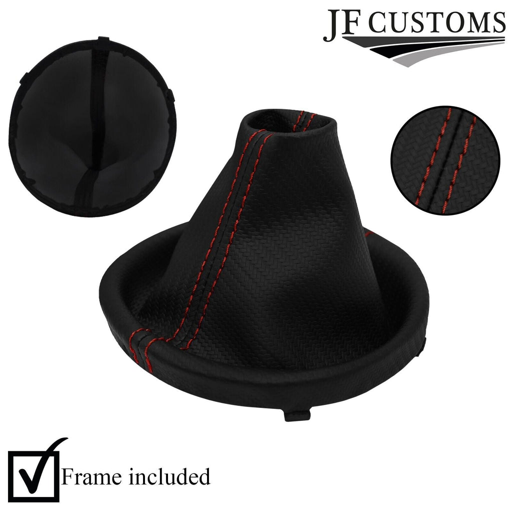 D RED STITCH CARBON VINYL GEAR GAITER+FRAME FITS SUBARU IMPREZA WRX STI 15-18