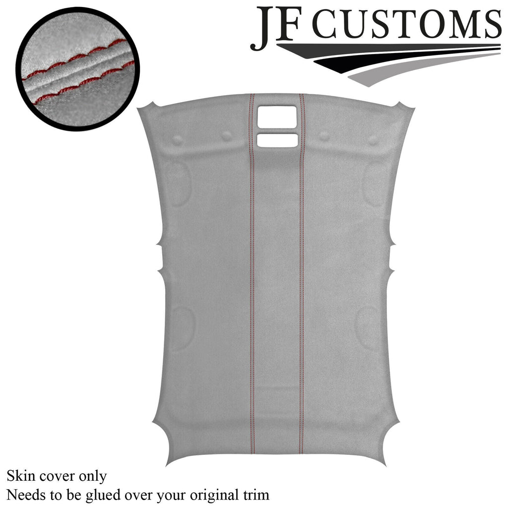 D RED STITCH L GREY SUEDE ROOF HEADLINER COVER FOR ALFA ROMEO GIULIETTA 10-16