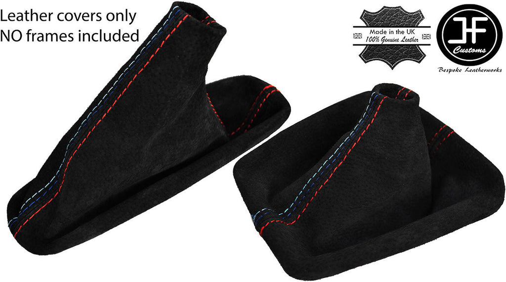 RED & TRI STITCH REAL SUEDE GEAR & HANDBRAKE GAITER FITS BMW E30 82-91