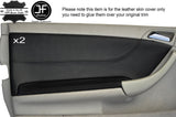 BLACK STICH 2X FRONT DOOR LEATHER COVERS FITS MERCEDES C CLASS CL203 W203 COUPE