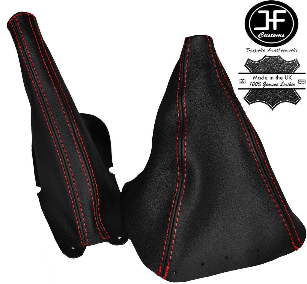RED  STITCH REAL LEATHER GEAR & HANDBRAKE GAITER FITS FORD MUSTANG 1995-1999