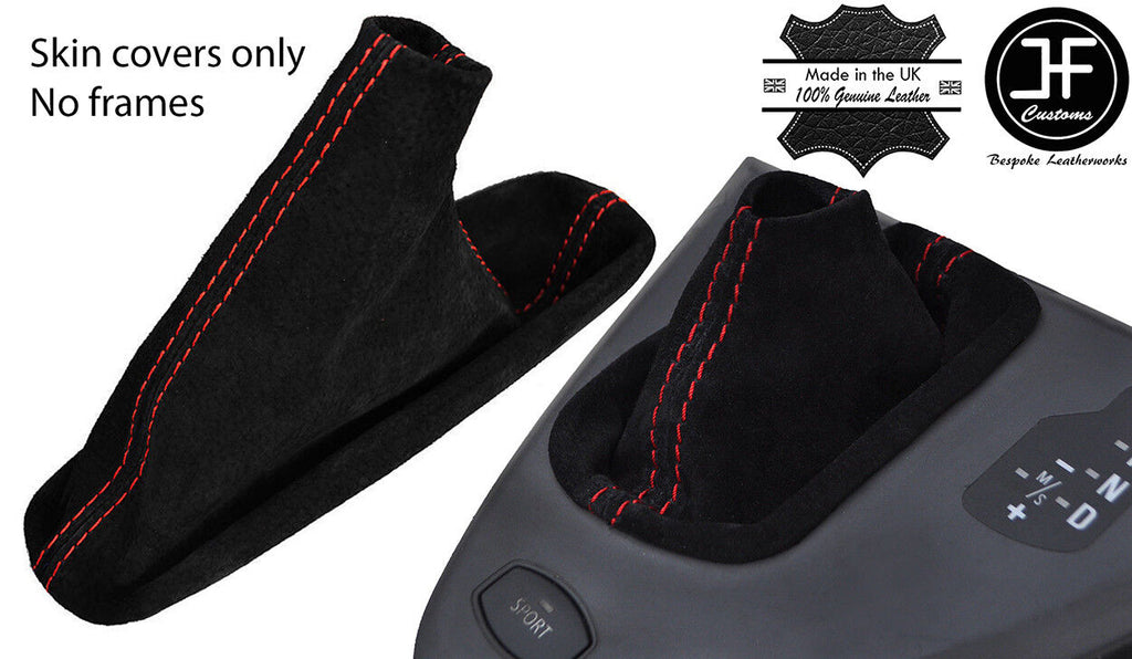 RED STITCH AUTO SUEDE GEAR & HANDBRAKE GAITER FITS BMW 6 SERIES E63 E64 04-06