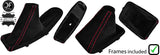 RED STITCH SUEDE AUTOMATIC GAITER SET + PLASTIC FRAME FOR BMW E90 E91 E92 E93