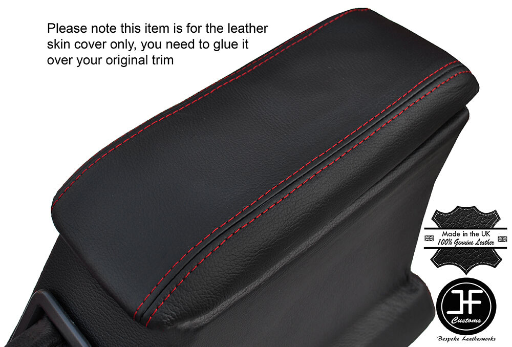 RED STITCHING ARMREST LID LEATHER COVER FITS FORD CORTINA MK5 CRUSADER