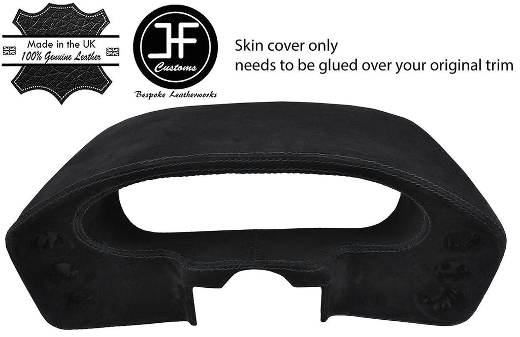 BLACK STITCHING SPEEDO DASH POD REAL SUEDE COVER FITS PORSCHE 928 1990-1995