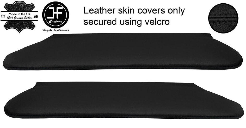 BLACK STITCH 2X SUN VISORS REAL LEATHER COVERS FITS DODGE VIPER 03-10 STYLE 2