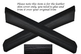 BLACK STITCH 2X A POST PILLARS LEATHER SKIN COVERS FITS MERCEDES W123 CUSTOM NEW
