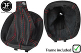 RED STITCH LEATHER MANUAL GEAR GAITER+PLASTIC FRAME FOR FIAT 500L 500 L 12-18