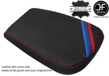 RED STITCHING TRI STRIPE REAL LEATHER ARMREST LID COVER FOR BMW X4 F26 14-2018