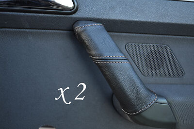 GREY STITCHING FITS VW TOURAN 03-09 2X REAR DOOR HANDLE LEATHER COVERS