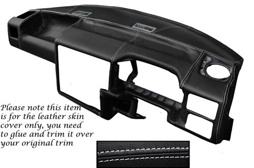 WHITE STITCH FITS VW T4 TRANSPORTER CARAVELLE CAMPER DASH DASHBOARD LTHR COVER