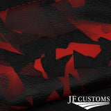 FITS FORD MUSTANG 15-19 RED STITCH UV PRINTED LEATHER GEAR GAITER + FRAME