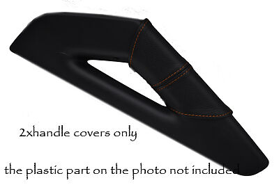 FITS AUDI A3 04-09  2X center console triangle covers orange stitch CUSTOM NEW
