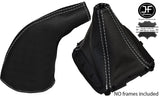 WHITE STITCH LEATHER GEAR & HANDBRAKE GAITER FITS MAZDA MX5 MIATA EUNOS MK1