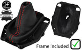 RED STITCHING LEATHER AUTOMATIC GAITER+PLASTIC FRAME FITS FORD B MAX 12-18
