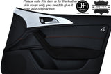 ORANGE STITCH 2X FRONT DOOR CARD TRIM LEATHER SKIN COVER FITS AUDI A6 C7 11-15