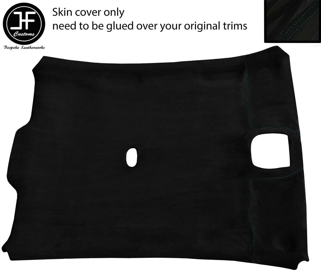 BLACK STITCH ROOF LINING HEADLINING LUXE SUEDE COVER FOR JAGUAR X-TYPE 01-09