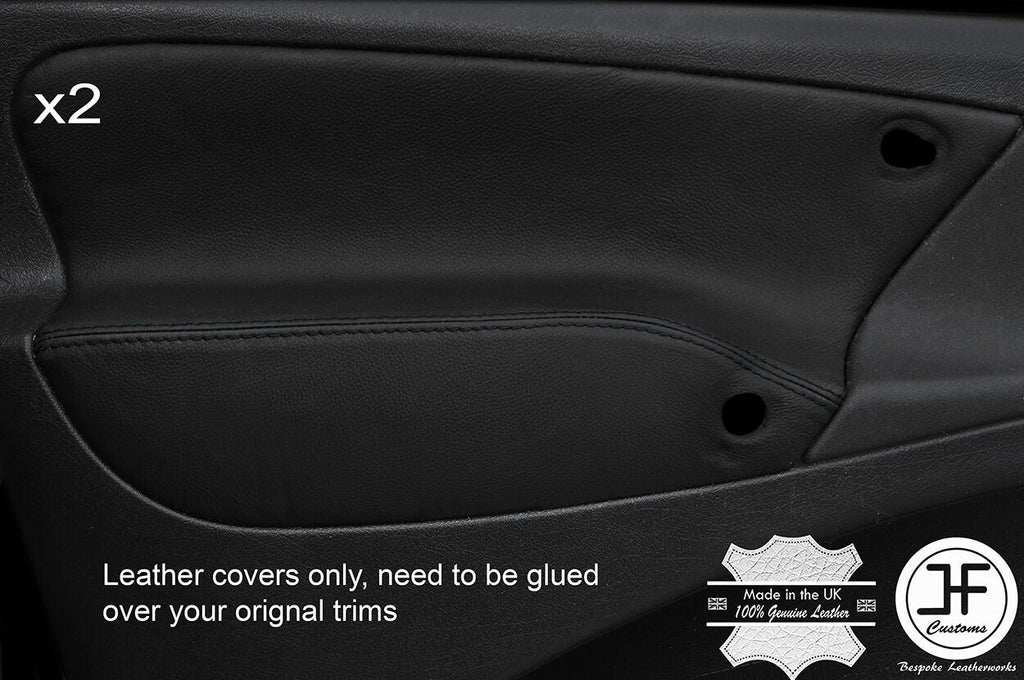 BLACK STITCH 2X DOOR CARD TRIM LEATHER COVERS FITS CITROEN XSARA PICASSO 04-10