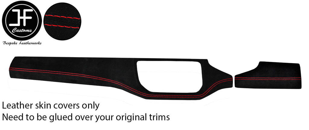RED STITCH DASH DASHBOARD TRIMS KIT SUEDE COVERS FOR SEAT IBIZA MK5 V 17-20