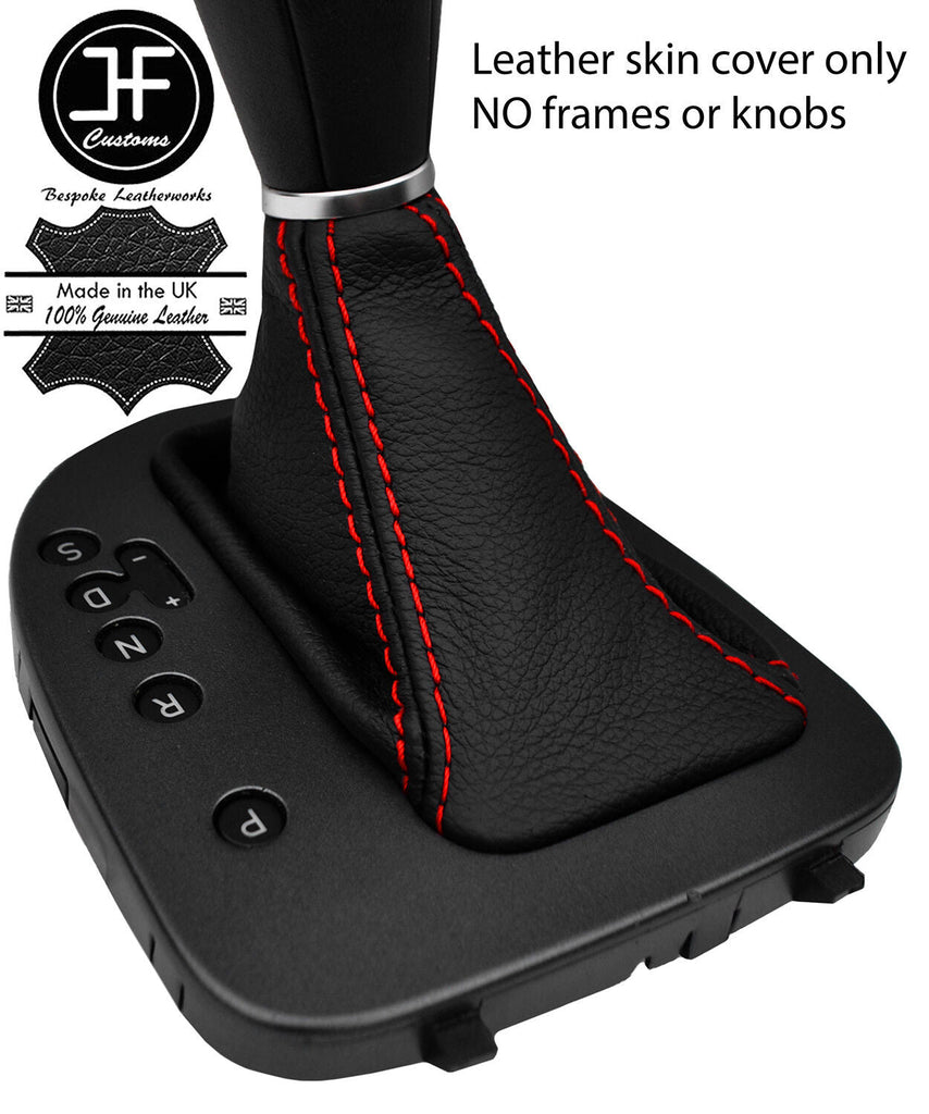 RED STITCH TOP GRAIN LEATHER AUTOMATIC GEAR GAITER FOR SEAT LEON MK2 05-09