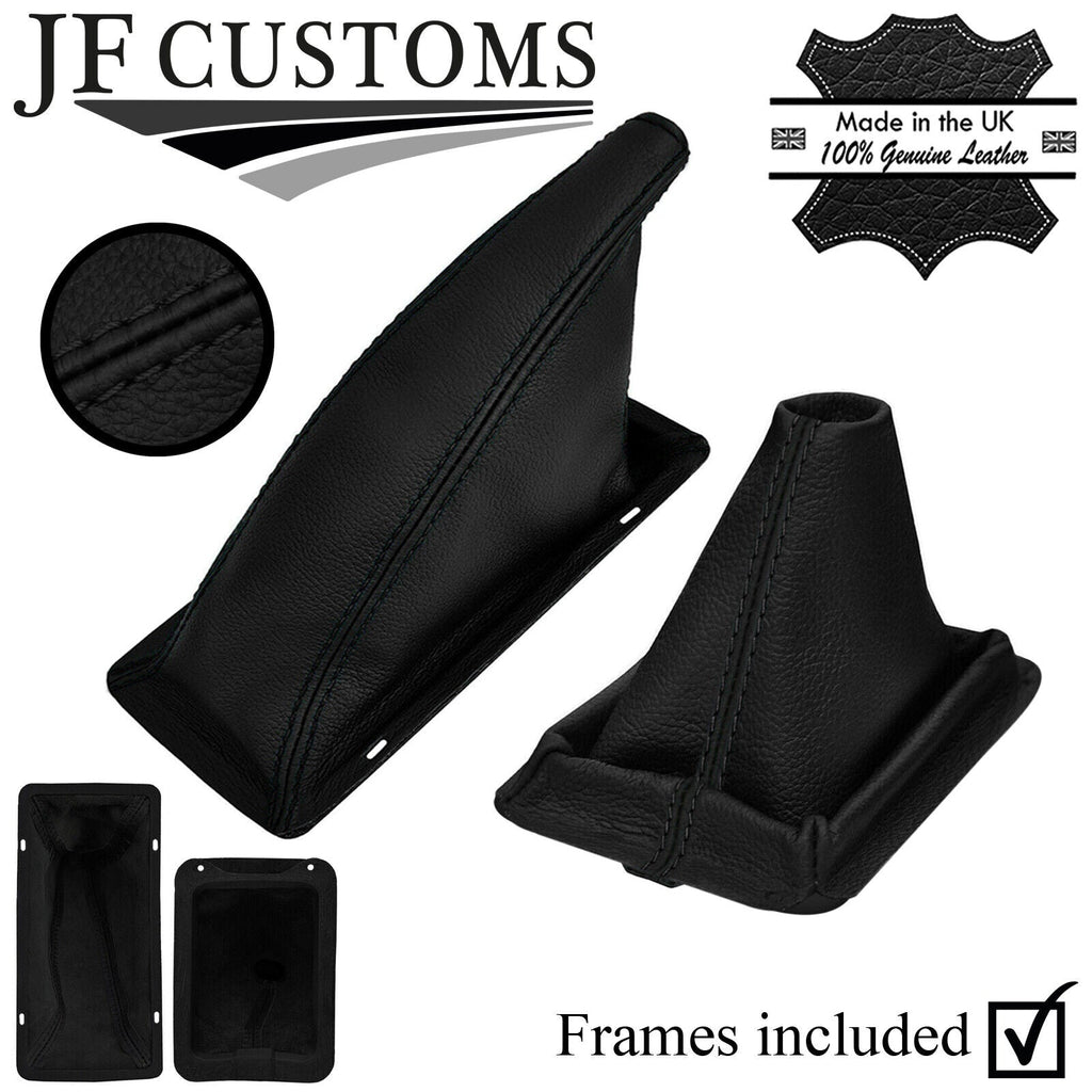 BLACK STITCH LEATHER GEAR HANDBRAKE GAITERS+FRAMES FOR FORD CAPRI MK2 MK3 78-86