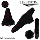 RED STITCH SUEDE GEAR + HANDBRAKE GAITERS + FRAME FOR BMW MINI R50 R53 01-06