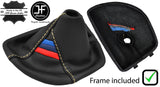 SAND STITCH TRI STRIPE LEATHER GEAR PLASTIC FRAME FOR BMW E81 E82 E87 E88 AUTO