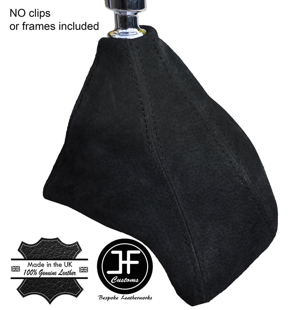 BLACK STITCHING MANUAL SUEDE GEAR GAITER FITS FORD TRANSIT CUSTOM 2013-2016