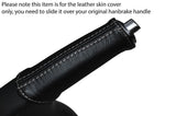 GREY STITCH HANDBRAKE HANDLE LEATHER SKIN COVER FITS FORD FIESTA MK9 2013-2016