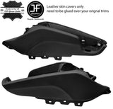 BLACK & BLACK CENTER CONSOLE TRIM REAL LEATHER COVERS FITS AUDI TT MK2 06-14