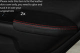 RED STITCH 2X REAR DOOR ARMREST LEATHER SKIN COVERS FITS HONDA ACCORD 03-08