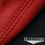 RED LEATHER GEAR GAITER+PLASTIC FRAME FOR HYUNDAI ACCENT MK2 LC 00-05 CUSTOM NEW