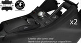 BLACK & BLACK 2X CENTER CONSOLE SIDE TRIM LEATHER COVERS FOR LEXUS CT200H 10-18