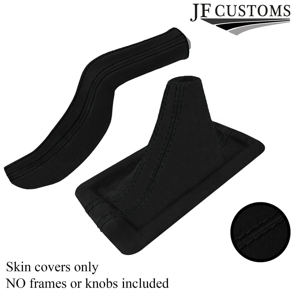 BLACK STITCH SUEDE SLIM HANDBRAKE GEAR GAITERS FOR FORD MUSTANG 05-09 CUSTOM NEW