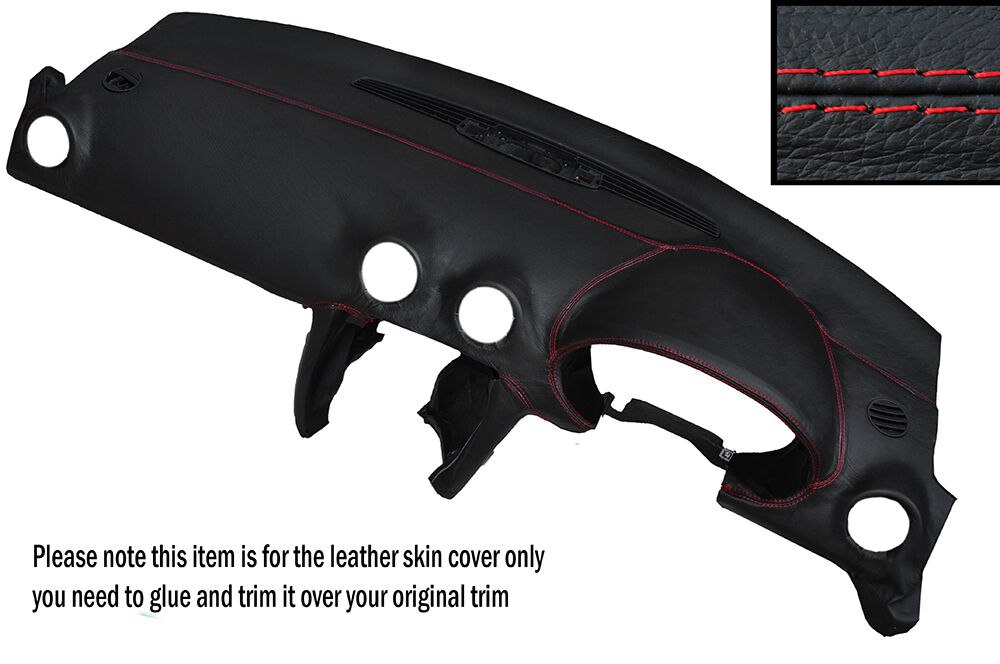 RED STITCH DASH DASHBOARD LEATHER SKIN COVER FITS AUDI A3 8P 03-12 MADE IN UK