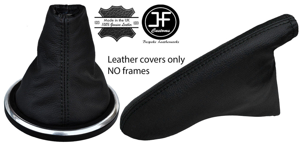 BLACK STITCHING LEATHER GEAR & HANDBRAKE SET GAITER FITS FORD FIESTA MK6 02-08