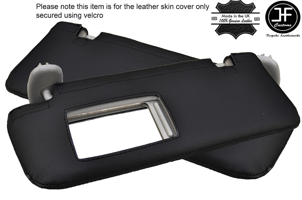 BLACK STITCHING 2X SUN VISORS LEATHER COVERS FITS TOYOTA PRIUS 2010-2015