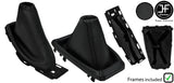 BLACK STITCH CARBON VINYL MANUAL GAITER SET +PLASTIC FRAME FOR FORD FOCUS 14-18
