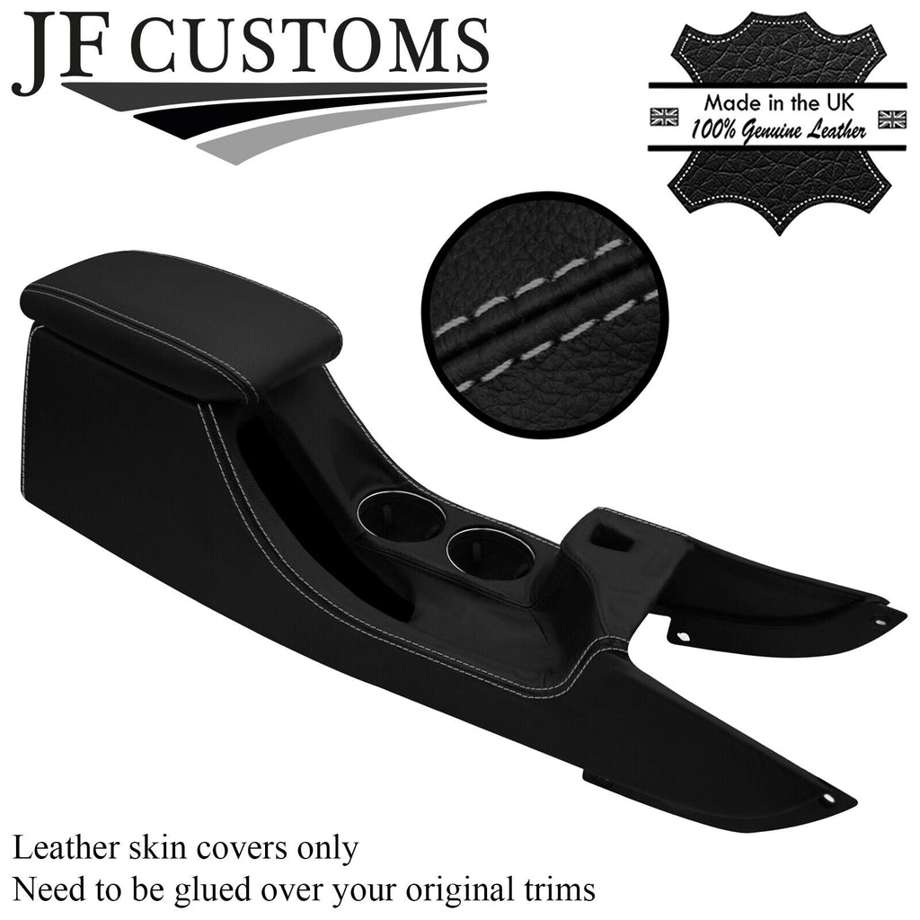 GREY STITCH LEATHER CENTRE CONSOLE + ARMREST COVERS FOR JAGUAR X-TYPE 01-09