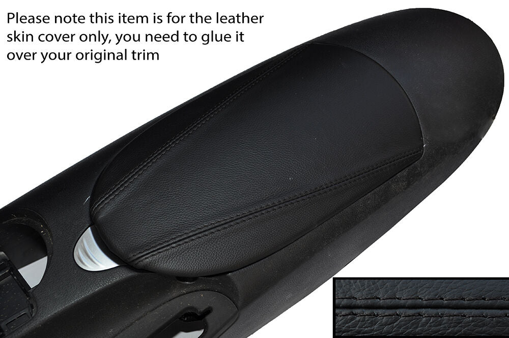BLACK STITCH ARMREST LID LEATHER SKIN COVER FITS NISSAN 370Z Z34 09-15
