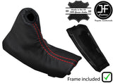RED STITCH LEATHER HANDBRAKE GAITER+PLASTIC FRAME FOR CITROEN C4 2011-2017
